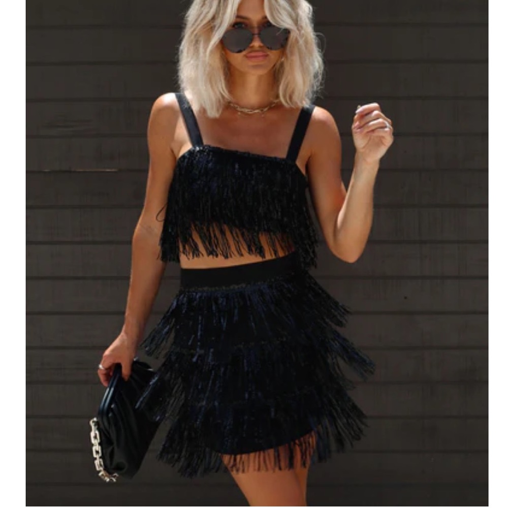 Vici 2 piece fringe set - S